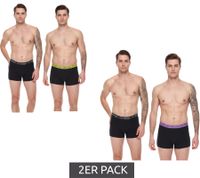 Confezione da 2 boxer uomo Kappa con lettering brand e mutande logo 351K1JW nero/lime o nero/viola