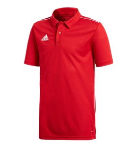 adidas Core 18 children's breathable polo shirt with Climalite technology sports shirt CV3681 red/white