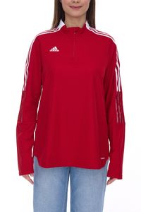 adidas Tiro21 Women's Sustainable Logo Pullover Everyday Sweater with AEROREADY Technology GM7317 Red