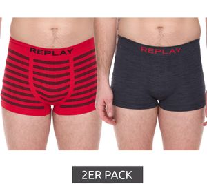 Confezione da 2 REPLAY Boxer retrò da uomo intimo stretto I101113 N093 Grigio/Rosso