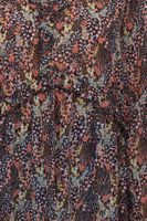 Aniston women's summer blouse with ruffle details, long-sleeved shirt with all-over print, work blouse 88608001 brown/green/black