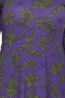 Aniston women's mesh dress with floral pattern, long sleeves 41876054 purple/green