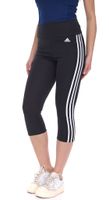 Leggings deportivos de mujer adidas diseñados para moverse de talle alto 3 rayas deportivos 3/4 ajustados con pantalones de fitness AeroReady Leggings capri GL3985 negro