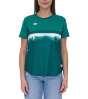 Outfitter OCEAN FABRICS TAHI Camiseta de entrenamiento sostenible para mujer con inserciones de malla Camiseta fitness Camiseta de manga corta OUT-W-1021-OTW-23 verde