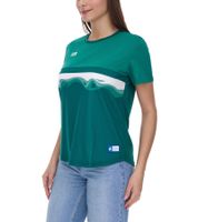 Outfitter OCEAN FABRICS TAHI Camiseta de entrenamiento sostenible para mujer con inserciones de malla Camiseta fitness Camiseta de manga corta OUT-W-1021-OTW-23 verde