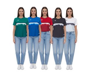 Outfitter OCEAN FABRICS TAHI women's sustainable training shirt with mesh inserts fitness shirt short-sleeved shirt OUT-W-1021-OTW in green, blue, red, black or light blue/white