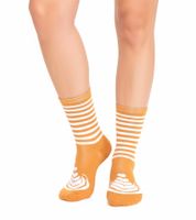 2 pairs of TASTIQ cotton socks with latte macchiato print. Christmas gift for coffee lovers. Long socks in a stylish coffee mug gift box. TAS/1/CSX2/LAT Brown/Black