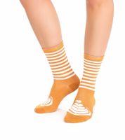 2 pairs of TASTIQ cotton socks with latte macchiato print. Christmas gift for coffee lovers. Long socks in a stylish coffee mug gift box. TAS/1/CSX2/LAT Brown/Black