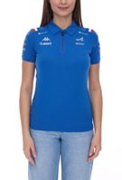 Kappa X ALPINE Formula 1 Team Ocon Gasly Women's Polo Shirt with HydroWayProtection Cotton Short Sleeve Shirt 35163WW AF1 063 Blue