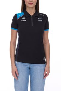 Kappa X ALPINE Formula 1 F1 women's polo shirt cotton top with HYDRO WAY PROTECTION technology short-sleeved shirt 361E33W AF1 A12 black