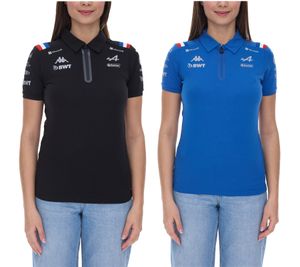 Polo femme Kappa X ALPINE Formula 1 Team Ocon Gasly avec chemise à manches courtes en coton HydroWayProtection 35163WW AF1 en bleu ou noir