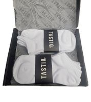 6 pairs of TASTIQ sneaker socks, plain cotton socks in a gift box, sports socks in grey, black, white, blue, green or pink