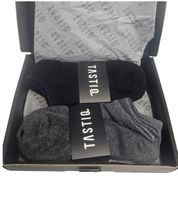 6 pairs of TASTIQ sneaker socks, plain cotton socks in a gift box, sports socks in grey, black, white, blue, green or pink