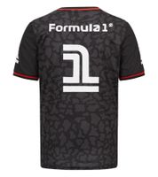 Camiseta unisex de cuello redondo de Fórmula 1 F1 con estampado de camuflaje discreto. Camiseta deportiva 701222547 001. Color negro/rojo.