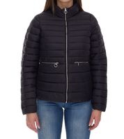 ONLY women's quilted jacket, transitional jacket with stand-up collar or hood, basic jacket, black or light blue