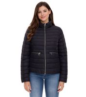 ONLY women's quilted jacket, transitional jacket with stand-up collar or hood, basic jacket, black or light blue