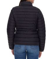 ONLY women's quilted jacket, transitional jacket with stand-up collar or hood, basic jacket, black or light blue
