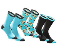 3 pairs of TASTIQ cotton socks with print, long socks in a stylish gift box Tas/1/CSX3 with pizza or donut print