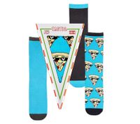 3 pairs of TASTIQ cotton socks with print, long socks in a stylish gift box Tas/1/CSX3 with pizza or donut print