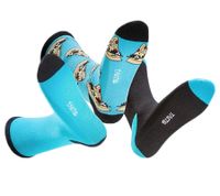 3 pairs of TASTIQ cotton socks with print, long socks in a stylish gift box Tas/1/CSX3 with pizza or donut print