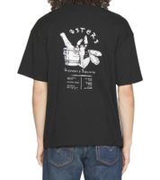 Denim Project Oysters men's cotton shirt, short-sleeved shirt, T-shirt, round neck, DP-10023-099 001 black