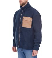 Denim Project men's stylish teddy jacket fleece jacket with stand-up collar autumn jacket DP-10023-082 574 dark blue/brown