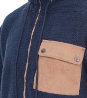 Denim Project men's stylish teddy jacket fleece jacket with stand-up collar autumn jacket DP-10023-082 574 dark blue/brown