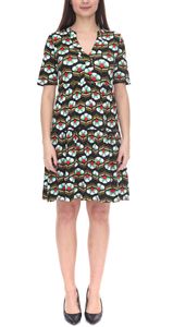 Aniston CASUAL women's mini dress, flared summer dress in a retro look 8556 9430 black/multicolored