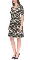Aniston CASUAL Damen Mini-Kleid ausgestelltes Sommerkleid im Retro-Look 8556 9430 Schwarz/Bunt