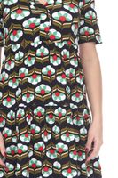 Aniston CASUAL Damen Mini-Kleid ausgestelltes Sommerkleid im Retro-Look 8556 9430 Schwarz/Bunt