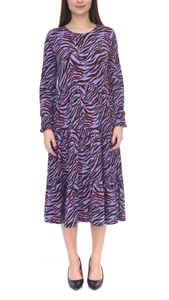 Aniston Casuals women's summer dress with animal print maxi dress 3172 5116 black/purple/blue