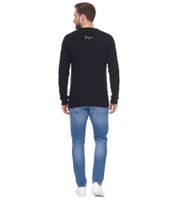 Denim Project Herren Strick-Pullover mit dezenter Musterung Baumwoll-Pullover Winter-Pullover Langarm-Shirt DP-10023-073 Weiß oder Schwarz