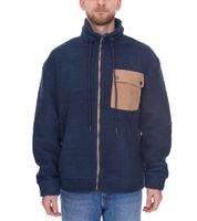 Denim Project men's stylish teddy jacket fleece jacket with stand-up collar autumn jacket DP-10023-082 dark blue or white