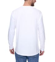 vsct suéter de algodón de manga larga para hombre con detalles de colores, suéter de cuello redondo, camisa de manga larga D5643061L blanco