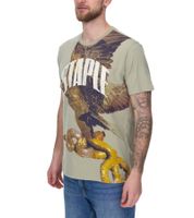STAPLE T-shirt da uomo Sage camicia alla moda in cotone con grande stampa serpente e aquila 2209C6995 verde oliva