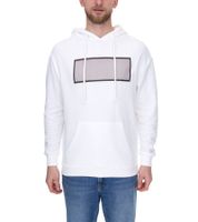 vsct Net Application Sudadera con capucha para hombre con estampado de cuadrícula en el pecho Jersey con capucha de algodón 5643160 Crudo/Blanco