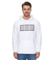 vsct Net Application Sudadera con capucha para hombre con estampado de cuadrícula en el pecho Jersey con capucha de algodón 5643160 Crudo/Blanco
