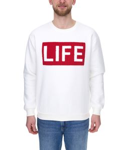 vsct Life men's round neck sweater with flock patch on chest Sweater 5642974 Ecru/White