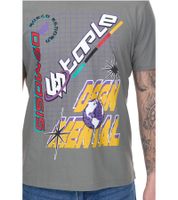 Camiseta de hombre STAPLE Addison, camisa de algodón de moda con gran estampado frontal "DSGN MENTAL" 2208C7035 Gris