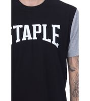 T-shirt da uomo STAPLE, camicia in cotone alla moda con grande scritta del marchio sul davanti 2208C7058 nera