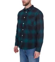 REDEFINED REBEL men's long-sleeved shirt, fashionable business shirt, cotton shirt in a check pattern, dark blue/black
