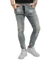vsct Keanu men's slim-fit jeans in a destroyed look denim trousers with paint splashes D5643094 gray