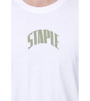 STAPLE Montrose Herren Baumwoll-Shirt mit großem Vogel-Rückenprint T-Shirt Rundhals-Shirt 2209C6996 Weiß