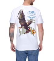 STAPLE Montrose Herren Baumwoll-Shirt mit großem Vogel-Rückenprint T-Shirt Rundhals-Shirt 2209C6996 Weiß