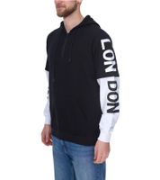 vsct LonDon 2In1 sudadera con capucha para hombre con aspecto 2 en 1, suéter con capucha de algodón 5643325 negro/blanco