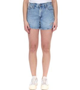 LEVI´S 80s Mom women's shorts in a destroyed look, cotton trousers, denim shorts A46950001 blue