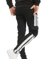 vsct Keanu Mega Stripe men's cargo pants with side stripes jeans with leg pockets denim D5642800 black