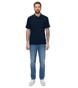 SANTINO Cws men's simple polo shirt with cotton content, short-sleeved shirt, dark blue