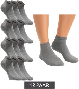 12 pairs of JACK & JONES Short Sock sneaker socks, sports socks, cotton quarter socks 12260511 grey