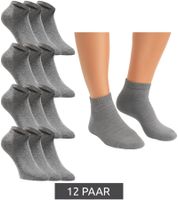 12 pairs of JACK & JONES Short Sock sneaker socks, sports socks, cotton quarter socks 12260511 grey